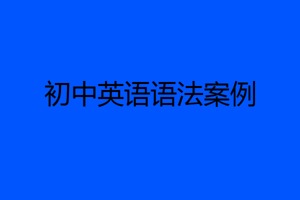 初中英语语法案例