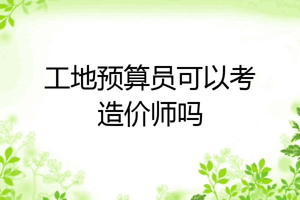 工地预算员可以考造价师吗