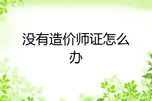 没有造价师证怎么办