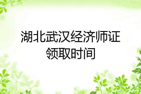 湖北武汉经济师证领取时间