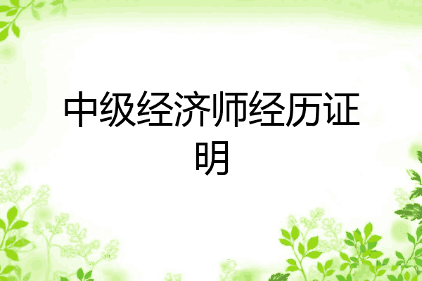 中级经济师经历证明
