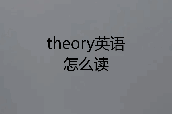 theory英语怎么读