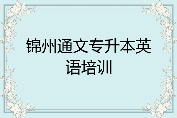 锦州通文专升本英语培训