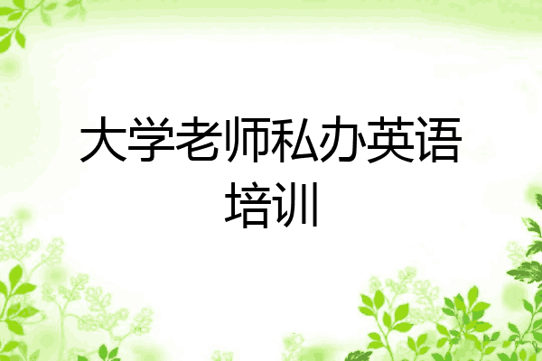 大学老师私办英语培训