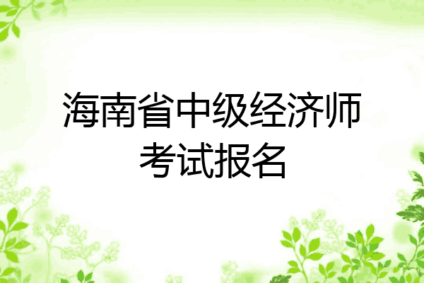 海南省中级经济师考试报名