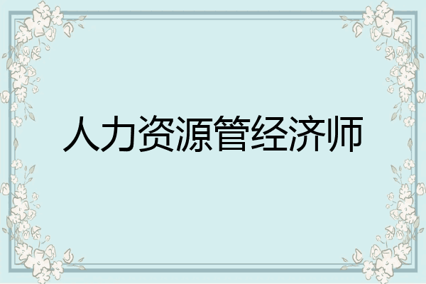 人力资源管经济师