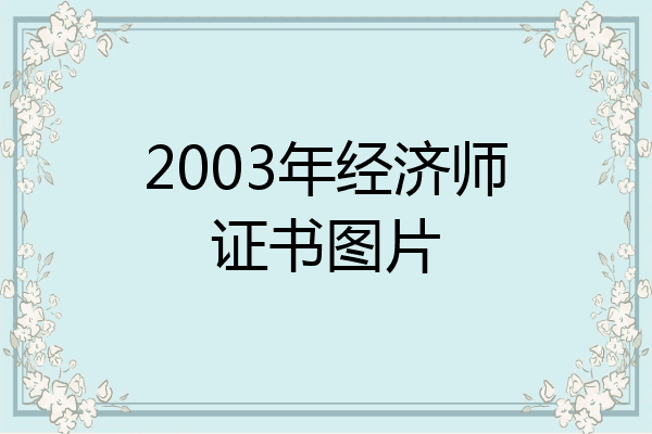 2003年经济师证书图片