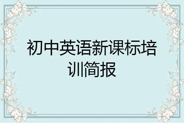 初中英语新课标培训简报
