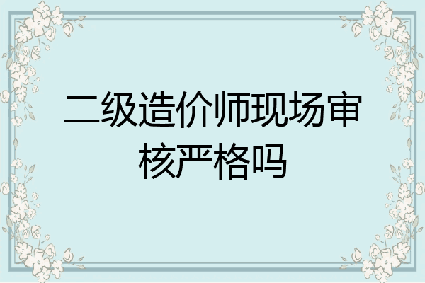 二级造价师现场审核严格吗