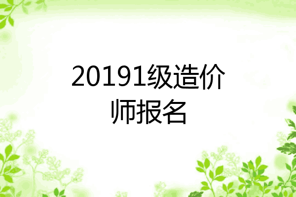 20191级造价师报名
