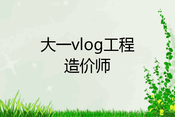 大一vlog工程造价师