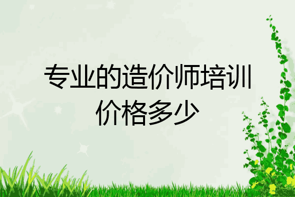 专业的造价师培训价格多少