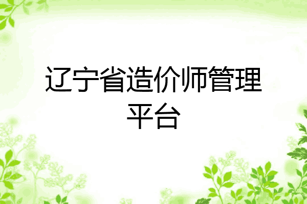辽宁省造价师管理平台