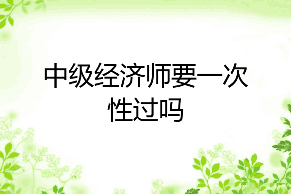 中级经济师要一次性过吗