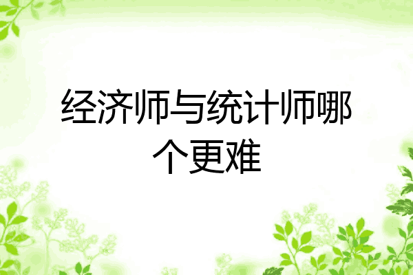 经济师与统计师哪个更难