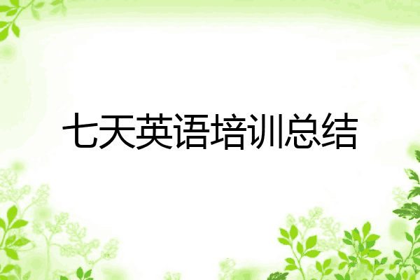 七天英语培训总结