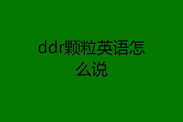 ddr颗粒英语怎么说