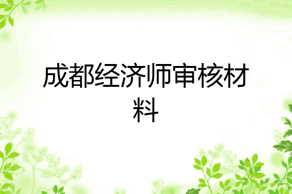 成都经济师审核材料