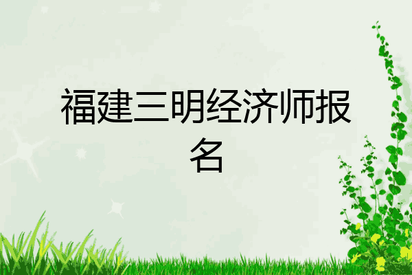 福建三明经济师报名