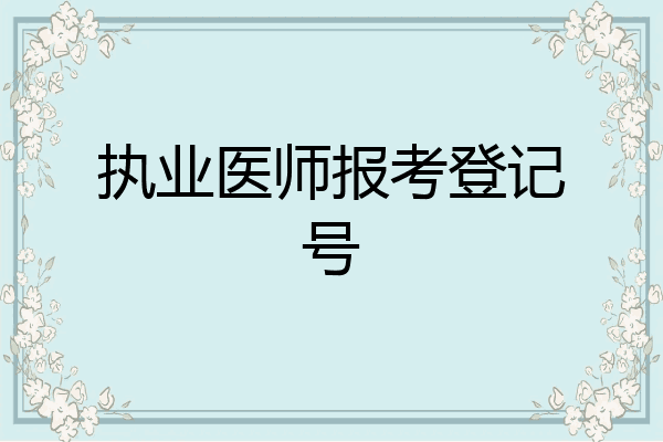 执业医师报考登记号