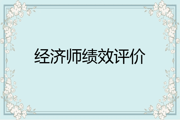 经济师绩效评价