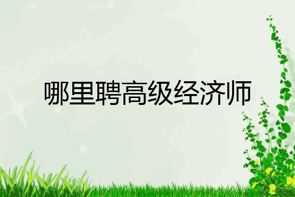 哪里聘高级经济师