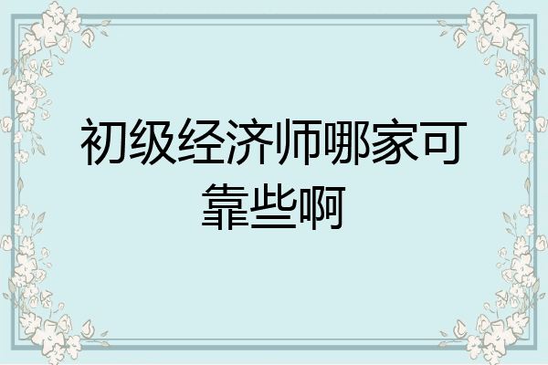 初级经济师哪家可靠些啊