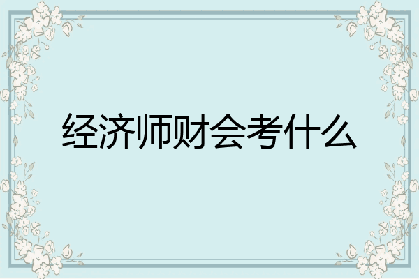 经济师财会考什么