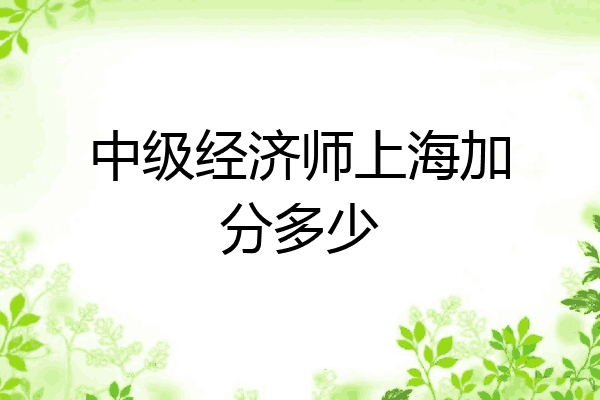 中级经济师上海加分多少