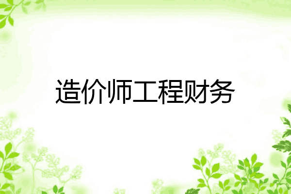 造价师工程财务