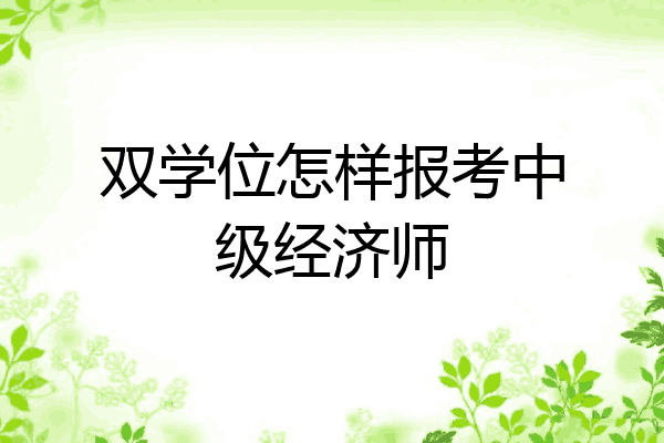 双学位怎样报考中级经济师