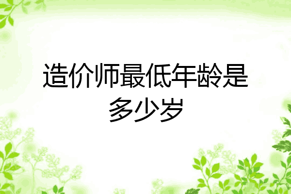 造价师最低年龄是多少岁