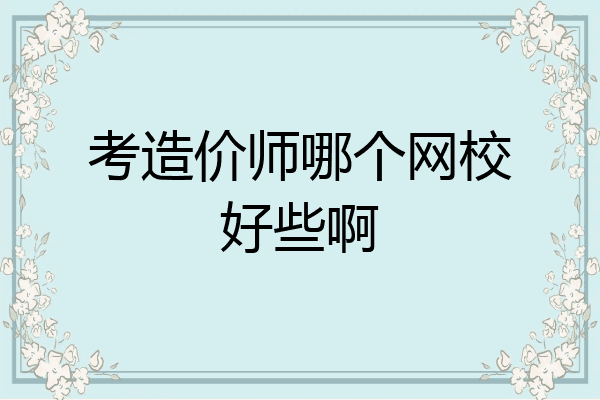 考造价师哪个网校好些啊