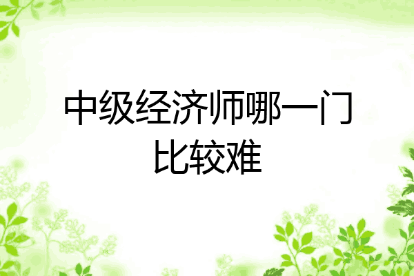 中级经济师哪一门比较难
