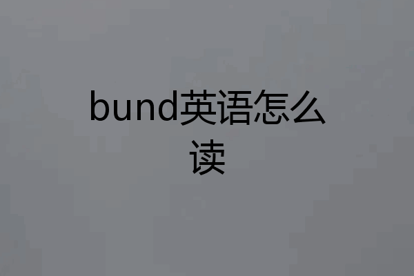 bund英语怎么读