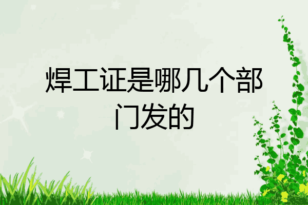焊工证是哪几个部门发的
