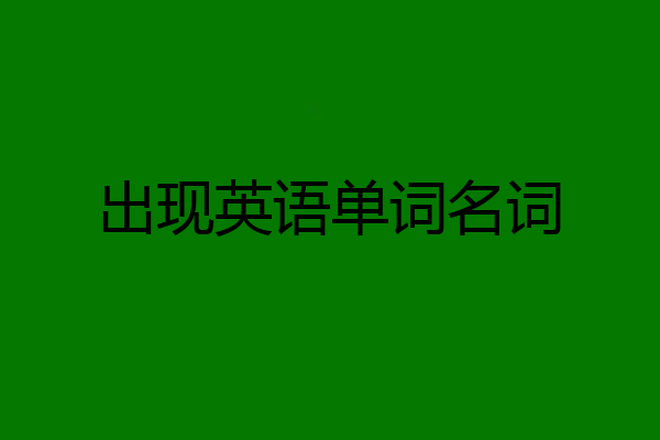 出现英语单词名词