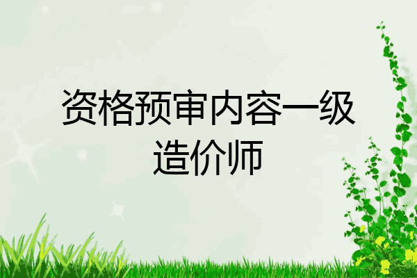 资格预审内容一级造价师