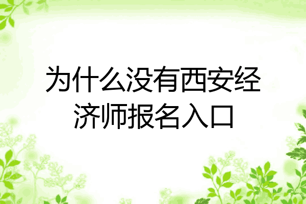 为什么没有西安经济师报名入口