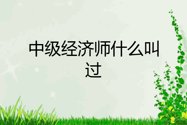 中级经济师什么叫过