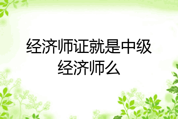 经济师证就是中级经济师么
