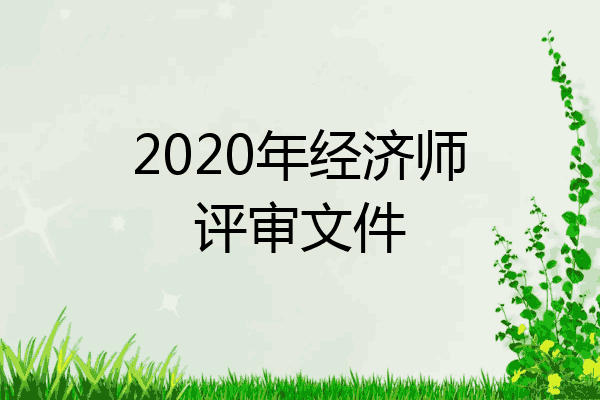 2020年经济师评审文件