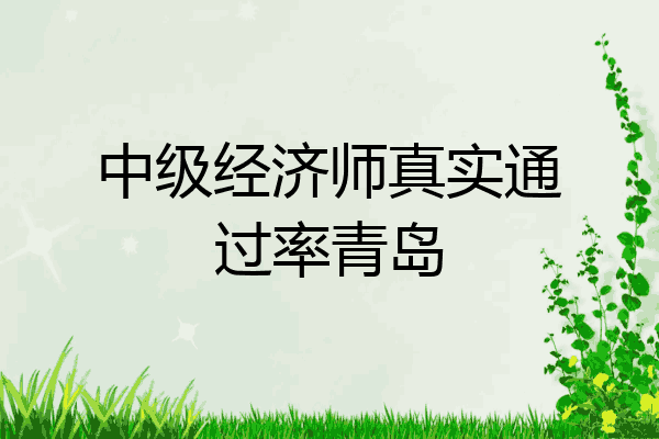 中级经济师真实通过率青岛