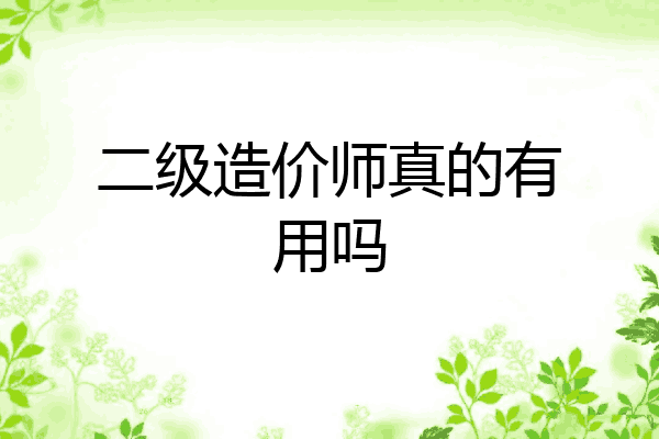 二级造价师真的有用吗