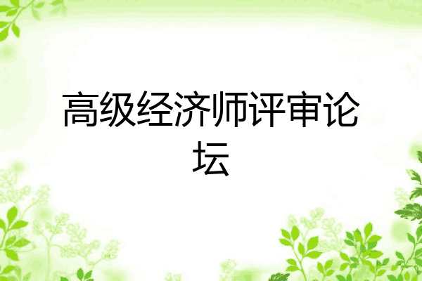 高级经济师评审论坛