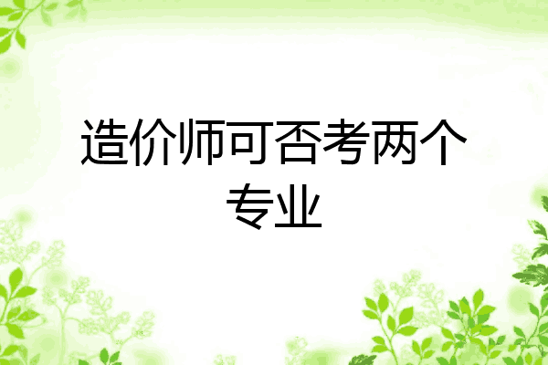 造价师可否考两个专业