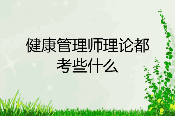 健康管理师理论都考些什么