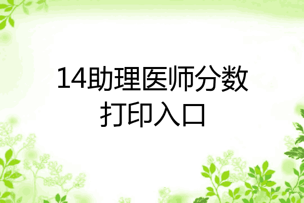 14助理医师分数打印入口