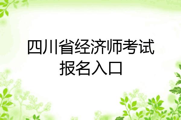 四川省经济师考试报名入口