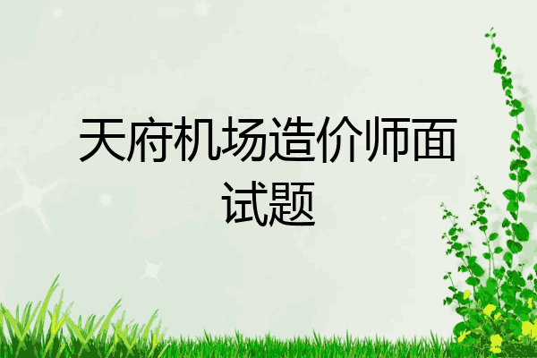 天府机场造价师面试题